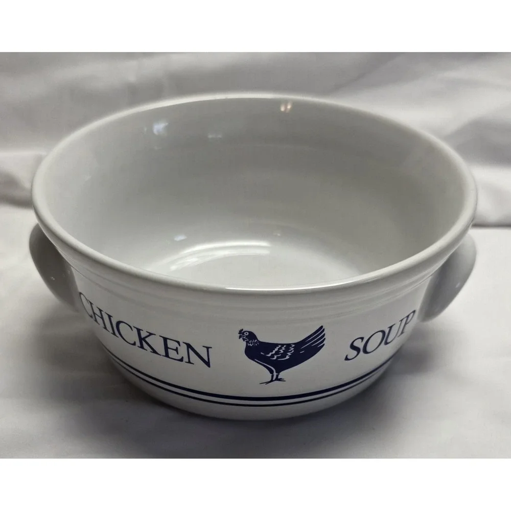 Vintage Blue Chicken Soup Bowl F.T.D.A. Circa‎ 1985 2 cups - Ex Condition Korea